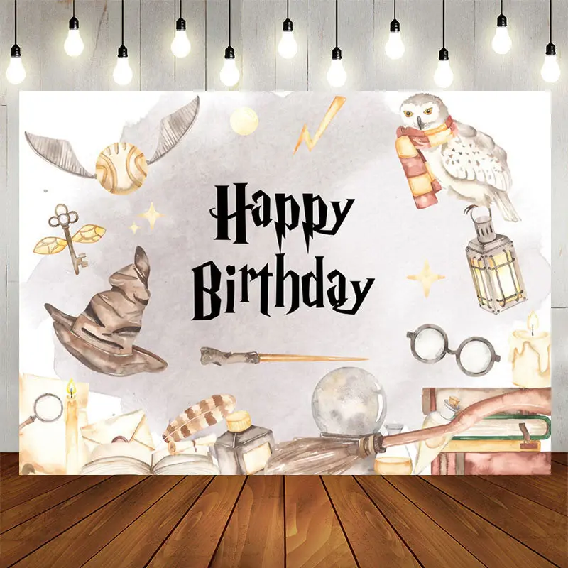 Aperturee Magic Flaoting Things School Birthday Backdrop