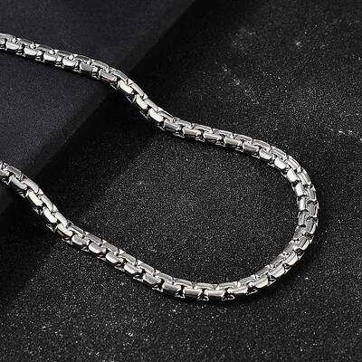 4MM 304 Stainless Steel Box Chain Necklaces for Men