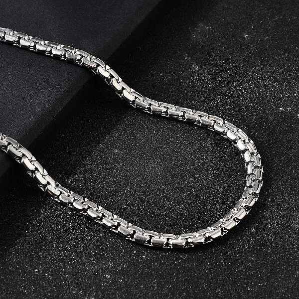 4MM 304 Stainless Steel Box Chain Necklaces for Men