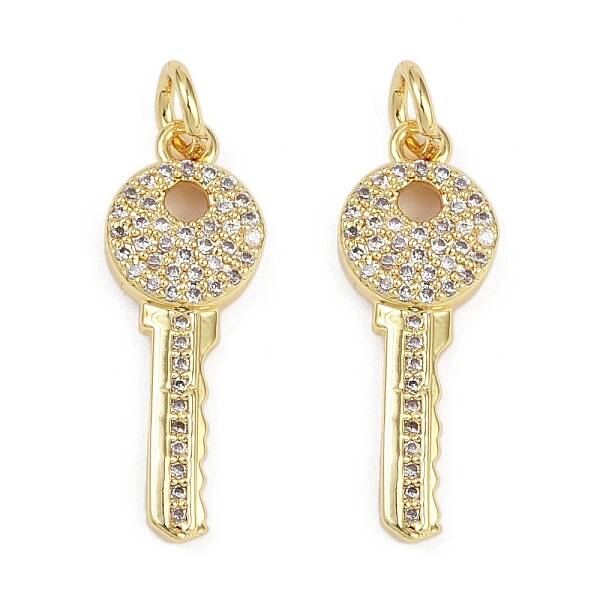 Brass Micro Pave Clear Cubic Zirconia Pendants
