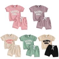 Toddler Baby Girl Summer Outfits 0 3 6 9 12 18 24Months 2t 3t Newborn Short Sleeve Daddys Girl Embroidery T Shirt Pullover To...