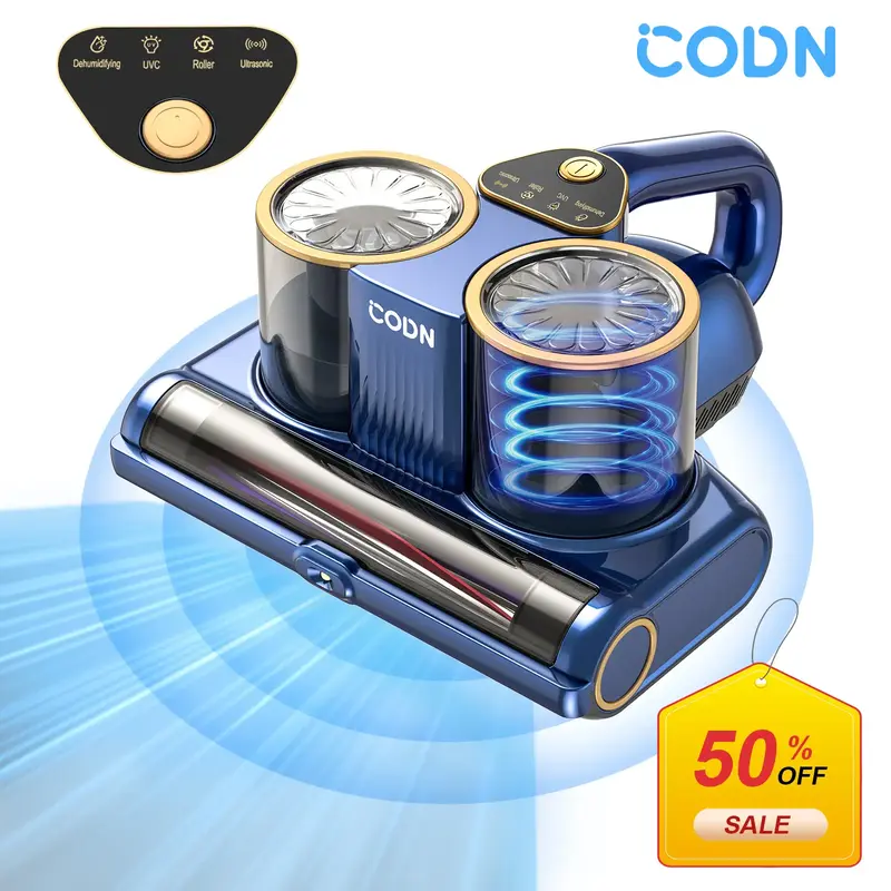 CODN Mattress Vacuum Cleaner, Bed Vacuum Cleaner with 16Kpa Suction 253.7nm UV-C Light, Ultrasonic & High Heating, 500W Power...
