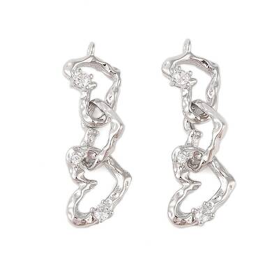 Brass Micro Pave Clear Cubic Zirconia Pendants