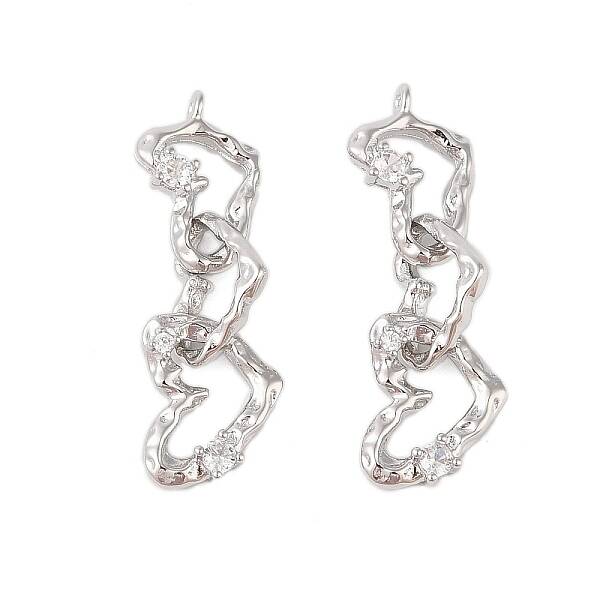 Brass Micro Pave Clear Cubic Zirconia Pendants