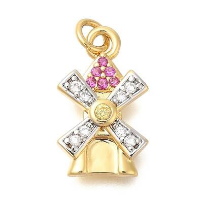 Brass Micro Pave Cubic Zirconia Pendants