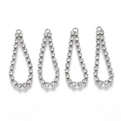 Brass Rhinestone Cup Chain Pendants