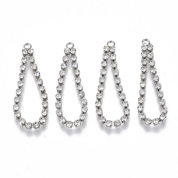 Brass Rhinestone Cup Chain Pendants