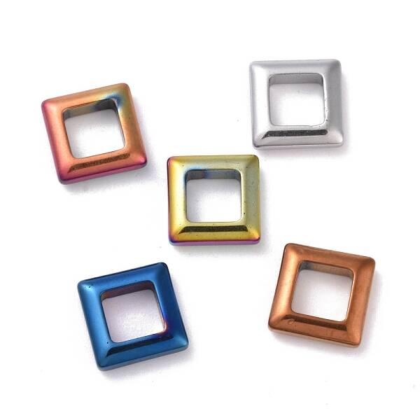 PVD Vacuum Plating Non-magnetic Synthetic Hematite Linking Rings