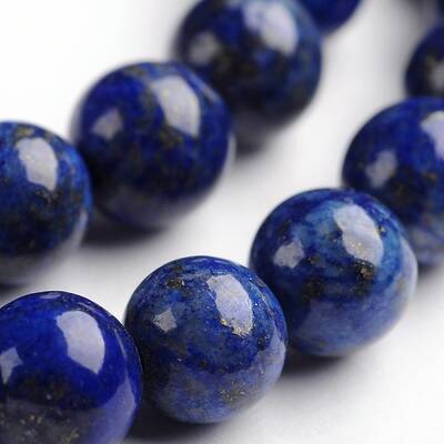 Round Dyed & Natural Lapis Lazuli Gemstone Bead Strands