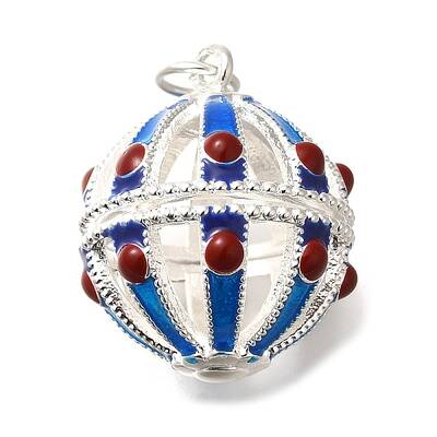 Rack Plating Brass Enamel Bead Cage Pendants
