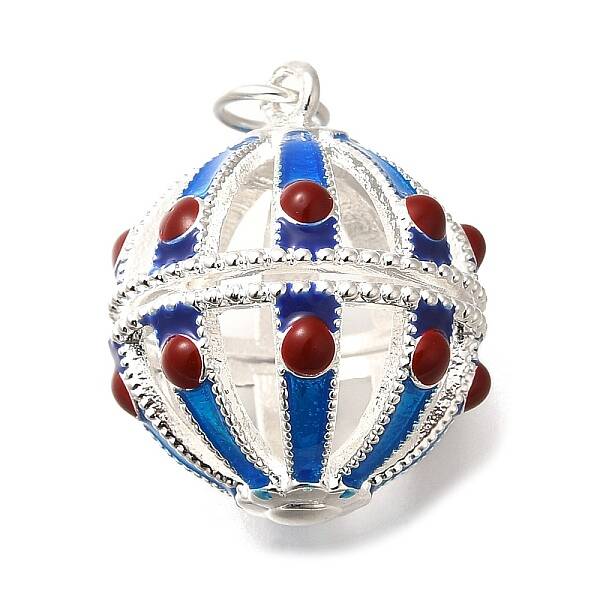Rack Plating Brass Enamel Bead Cage Pendants