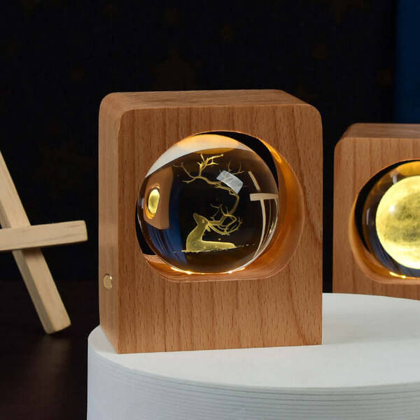 Beech Crystal Ball Night Light | Purity: Elf Deer | Size: 6cm Usb Connection