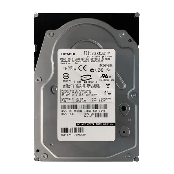 F5431 Dell 36GB Ultra-320 SCSI 15000 3.5-inch Hard Drive