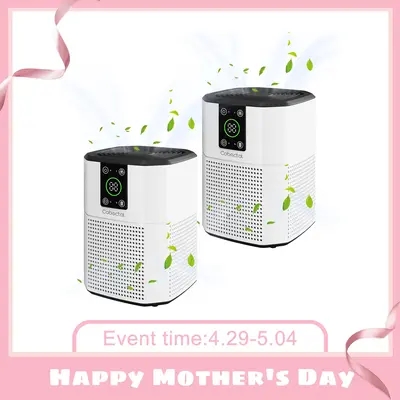 Cobectal PureWave HEPA Air Purifier (2 Pack, White) - Dual Purification Systems for Fresher Indoor Air Quality and Enhanced H...