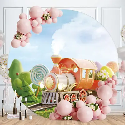 Aperturee Purple Spot Bokeh Round Birthday Party Backdrop | Circular Birthday Backdrop Cover | Round Party Backdrop | Round B...