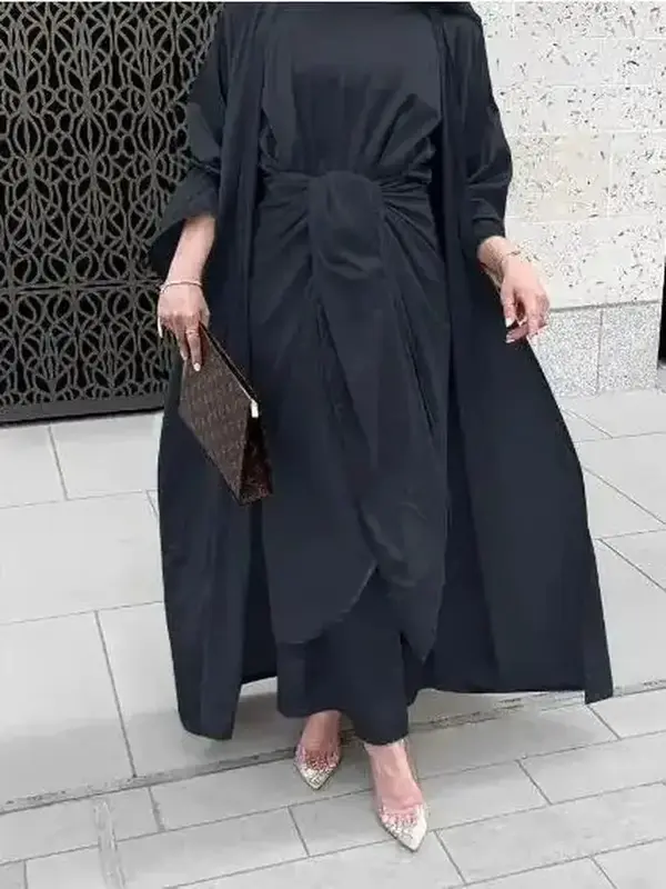 Serenya Satin Kaftan Abaya Set