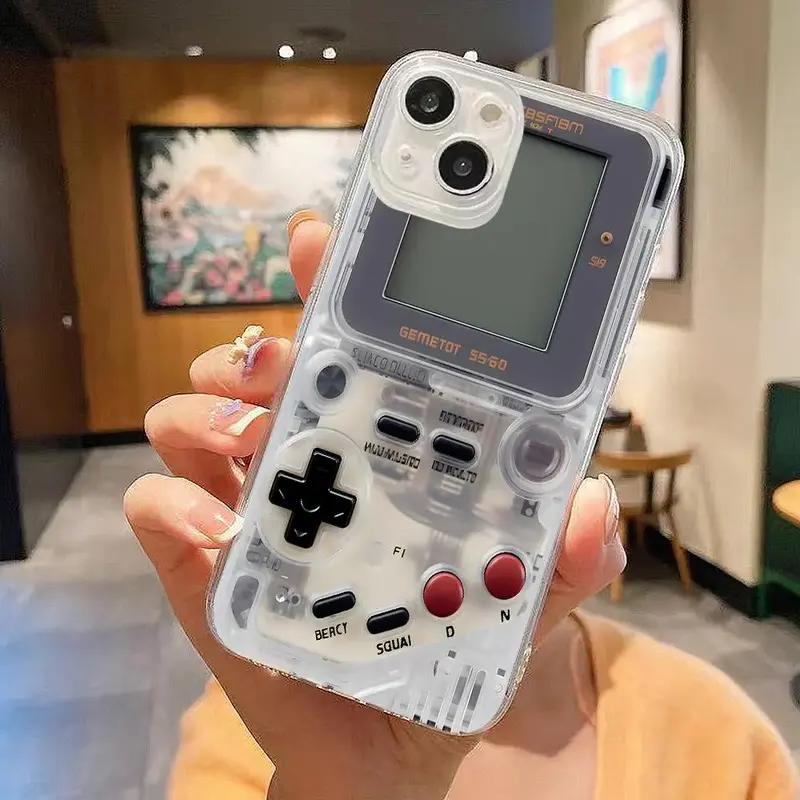 Creative Game Console Design Clear Phone Case, Decorative Phone Protector Cover, Phone Accessories for iPhone 15 14 13 12 Gal...