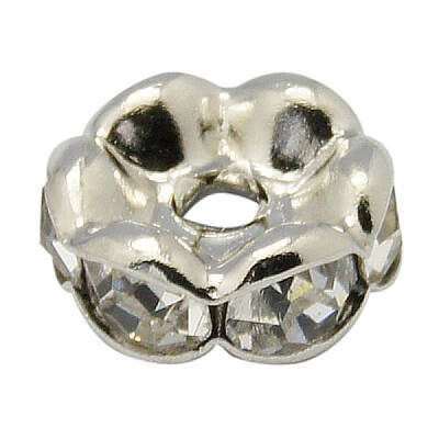Brass Rhinestone Spacer Beads