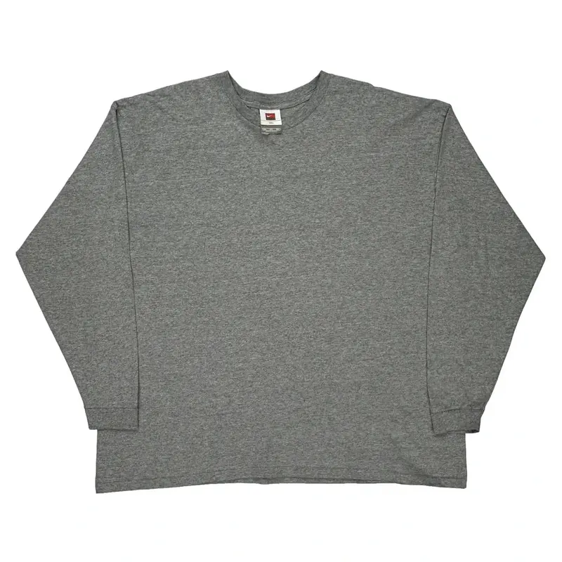 Nike Long Sleeve T-Shirt - 3XL Grey Cotton