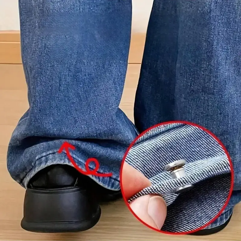 Invisible Adjustable Pant Clip, 2pcs Durable Alloy Detachable Hem Clip, Seamless Fastening Accessories for Pants & T-shirt, S...