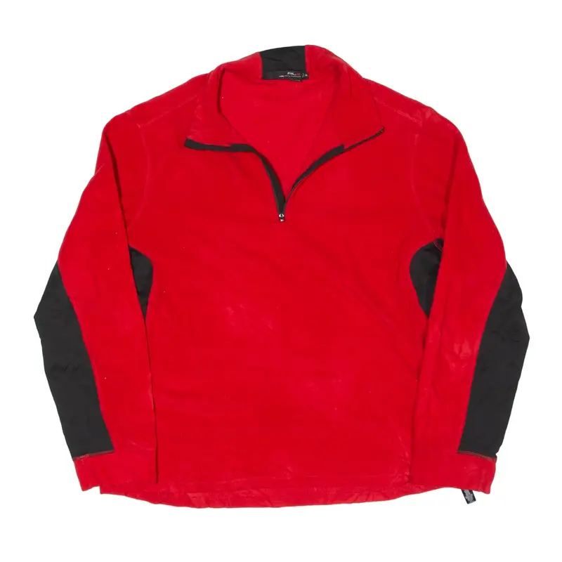 RALPH LAUREN Lightweight Fleece Red 1/4 Zip Mens 2XL