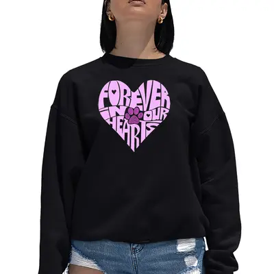 Forever In Our Hearts - Women's Word Art Crewneck Sweatshirt - Purple - XXXX-Large