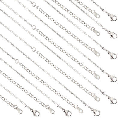 20Pcs 304 Stainless Steel Cable Chains Necklaces Ser for Men Women