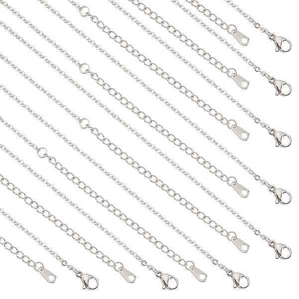 20Pcs 304 Stainless Steel Cable Chains Necklaces Ser for Men Women