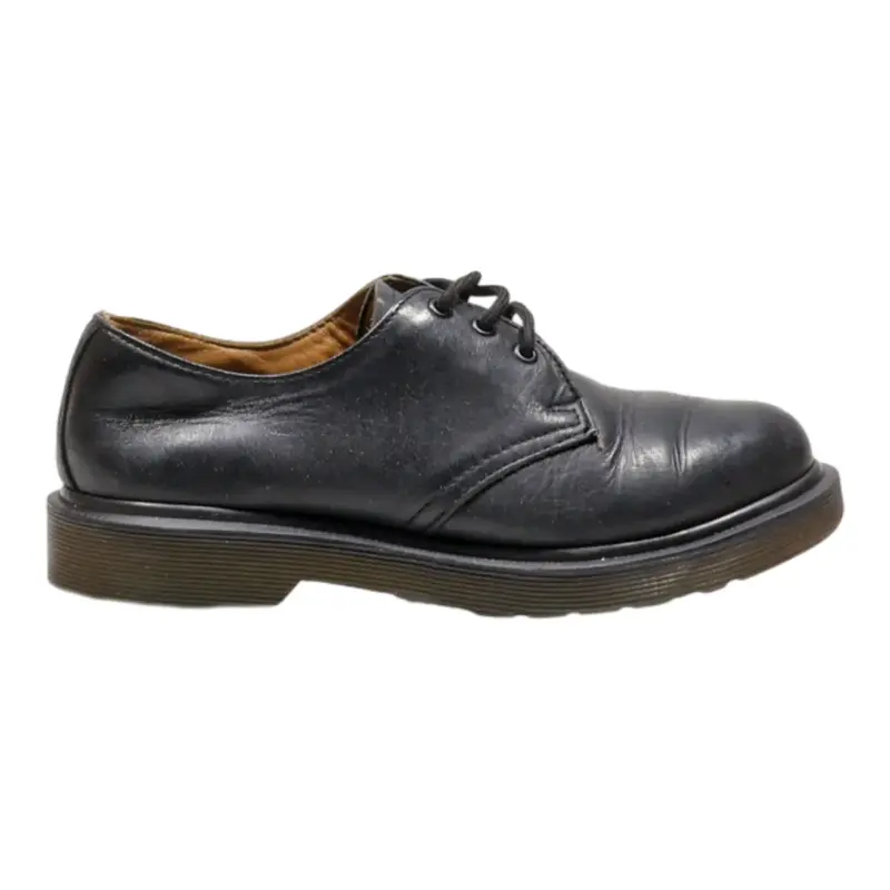 DR MARTENS 1461pw Derby Shoes Black Leather Boys UK 3