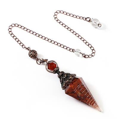 Natural Tourmaline & Resin Hexagonal Pointed Dowsing Pendulums