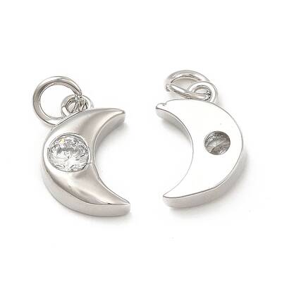 Brass Micro Pave Cubic Zirconia Charms