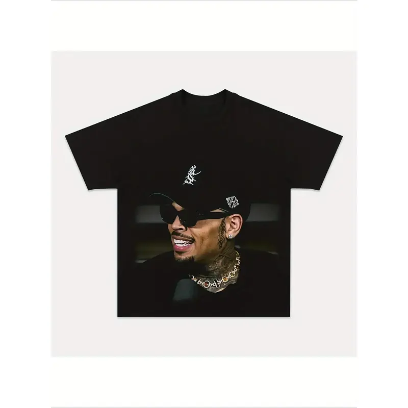 CHRIS BROWN 3 Cotton Men'S Round Neck Short Sleeves T-shirt