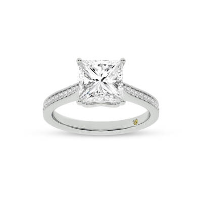 Taos Hidden Halo Princess Cut Lab Grown Diamond Engagement Ring | 14K White Gold 2 3/4 CT. TW.