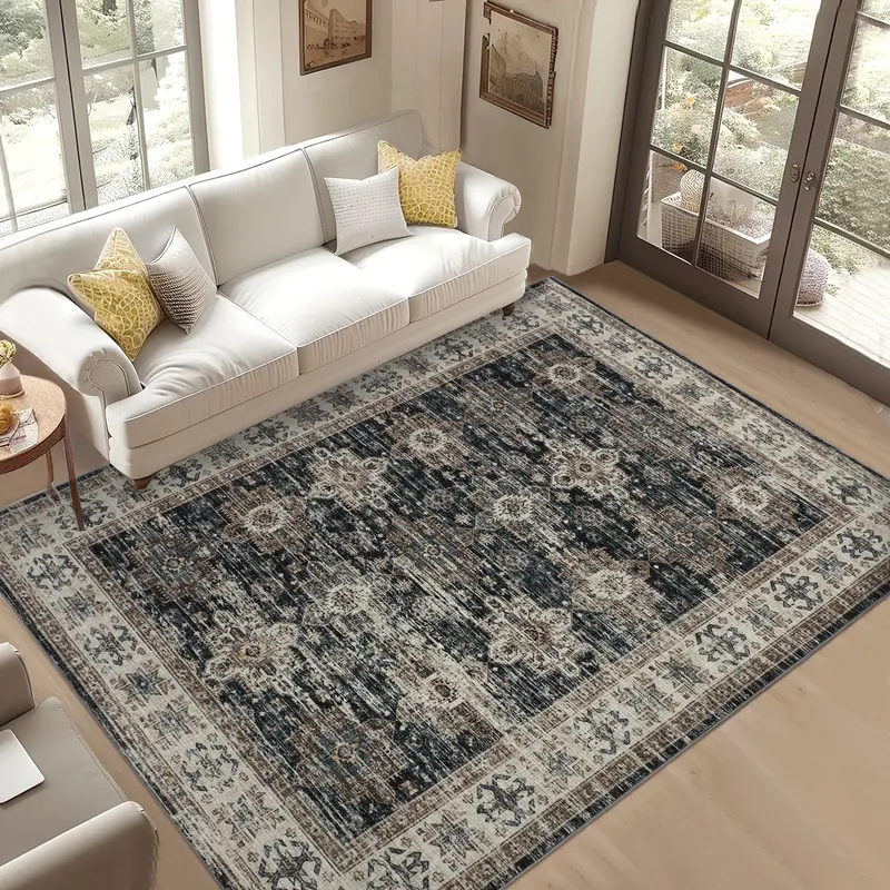 Garvee Area Rugs 5x7 Washable, Soft Vintage Large Bedroom Rugs, Boho Farmhouse Low Pile Non-Slip Indoor Throw Carpet Rugs for...