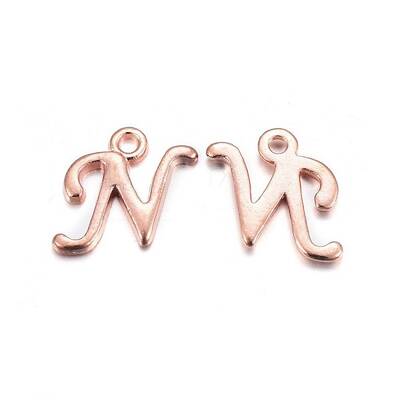 Rose Gold Plated Alloy Letter Pendants