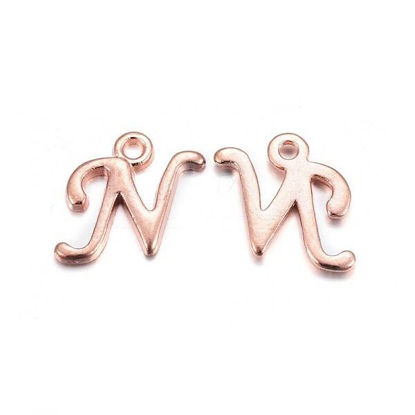 Rose Gold Plated Alloy Letter Pendants
