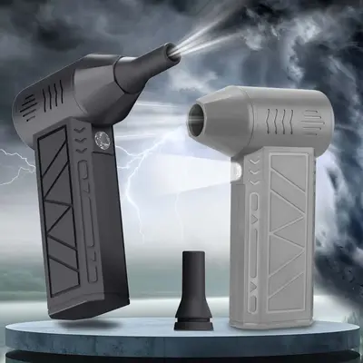 Portable Handheld Fan, USB Rechargeable High-Speed Fan with LED Lighting, Multifunctional Fan for Dust Removal, Snow Blowing,...