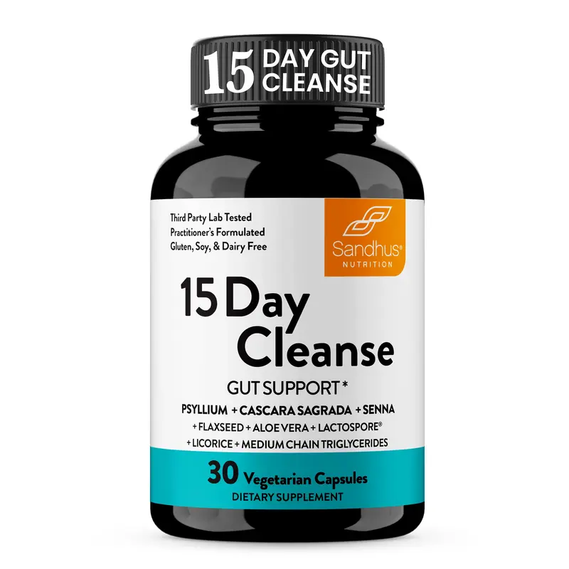 【Sandhus】15 Day Cleanse 30 Ct, Advanced Formula with Senna, Cascara Sagrada & Psyllium Husk, Non-GMO, Made in USA Fitness...