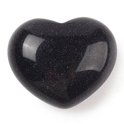 Synthetic Blue Goldstone Love Heart Stone