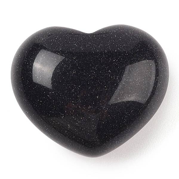 Synthetic Blue Goldstone Love Heart Stone