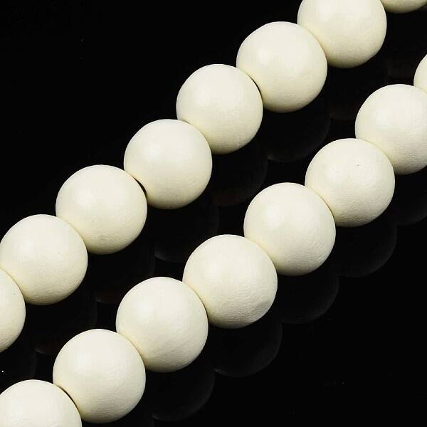 Spray Painted Natural Wood Beads Strands