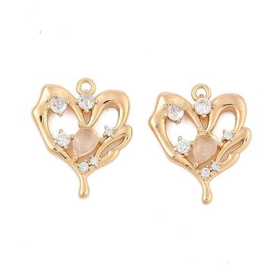 Brass Micro Pave Cubic Zirconia Pendants