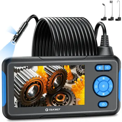 16.5FT Endoscope Endoscope Camera, Dual Lens, 3 Adjustable Lights, 4.3 IPS Inch, 1080P HD, Waterproof for Sewerm Inspection, ...