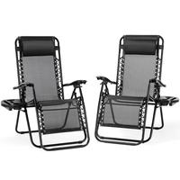 【Deal】Outdoor Zero Gravity Chairs&Folding Camping Chairs, Set of 2 Portable Recliner Beach Camping Patio Outdoor Folding ...