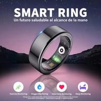 Stainless Steel Smart Ring, 1 Count Physiological cycle Fitness Sleep Heart Rate Blood Oxygen Tracker, Waterproof Long Batter...