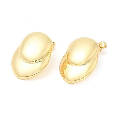 Brass Twist Teardrop Stud Earrings
