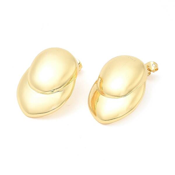 Brass Twist Teardrop Stud Earrings