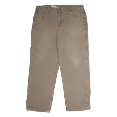 CARHARTT Workwear Carpenter Mens Canvas Trousers Brown Loose Straight W40 L32