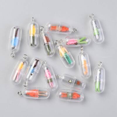Plastic Mini Capsule Pendants