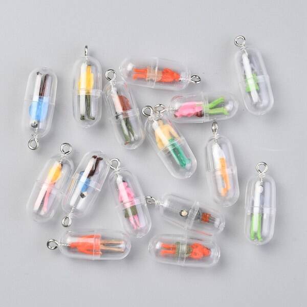 Plastic Mini Capsule Pendants